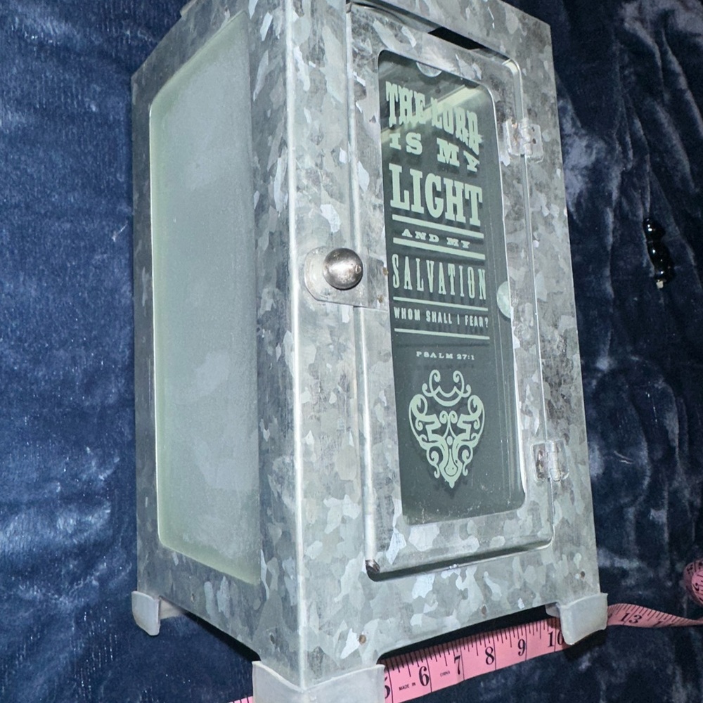 Decorative Metal Lantern with Inspirational Quote